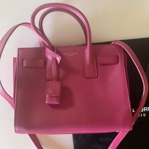 Fushia YSl Sac De Jour Nano bag